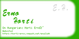 erno horti business card